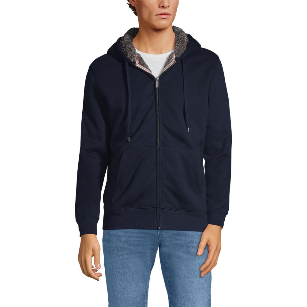 Sherpa Lined Zip Hooded Sweatshirts