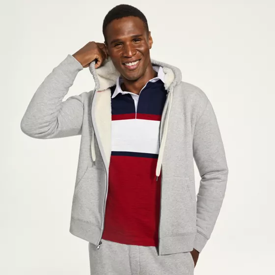Men's Serious Sweats Full Zip Sherpa Fleece Hoodie - primary