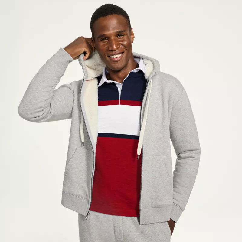 Men's Serious Sweats Full Zip Sherpa Fleece Hoodie, alternative image