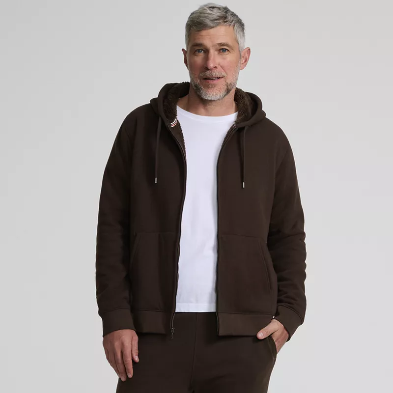 Men's Serious Sweats Full Zip Sherpa Fleece Hoodie, alternative image