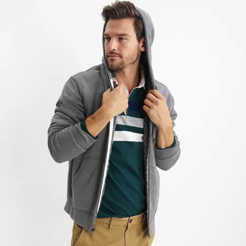 Men's Serious Sweats Full Zip Sherpa Fleece Hoodie, alternative image