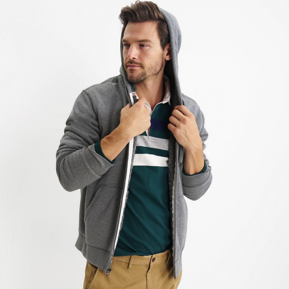 Heavy Sherpa - Sudadera con capucha y cremallera para Hombre