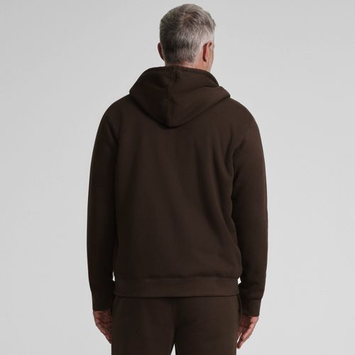 Lands' End Sweat-kapuzenjacke Mit Teddyfleece-innenseite, Herren, Größe:44-46 Regular, Braun, Elasthan/baumwoll-mischung, By Lands' End 