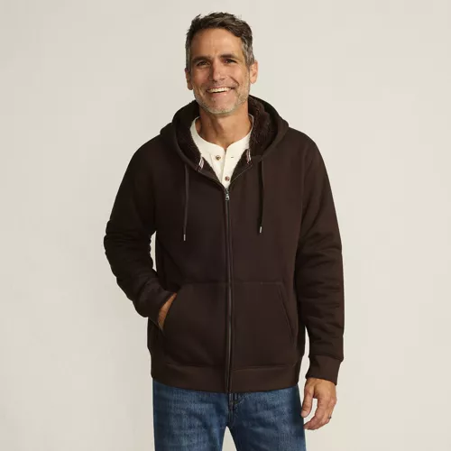 Men's Serious Sweats Full Zip Sherpa Fleece Hoodie, Front