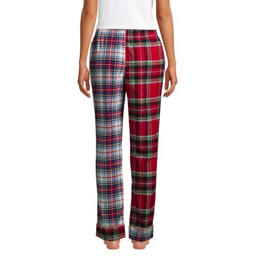 Lands' End Kids Flannel Pajama Pants - 10 - Rich Red Multi Tartan