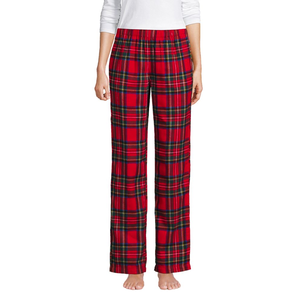 Lands' End Women's Tall Print Flannel Pajama Pants - Medium Tall