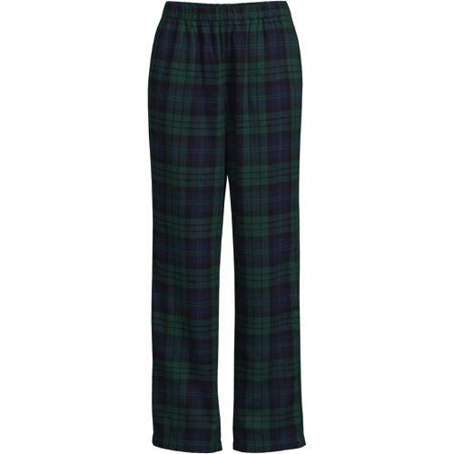 Cozy Christmas Pajamas, women's plaid pajamas, women's blue pajama top with  green and blue plaid pajama pants, Lands End-min