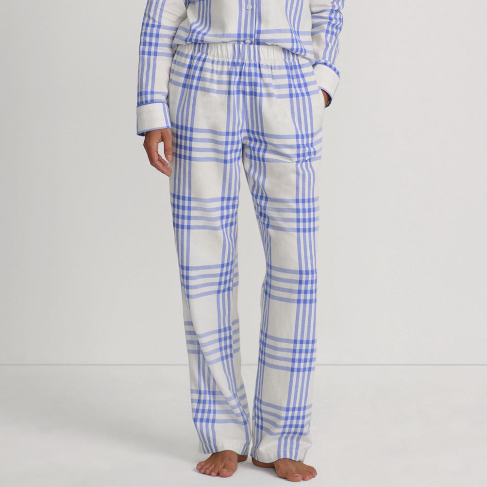 売れ筋商品|||ランズエンド カットソー トップス レディース Women's Drapey Flannel 2 Piece Pajama Set - Top and Pants Bright orchid plaid ランズエンド レディース カットソー トップス Women's Drapey