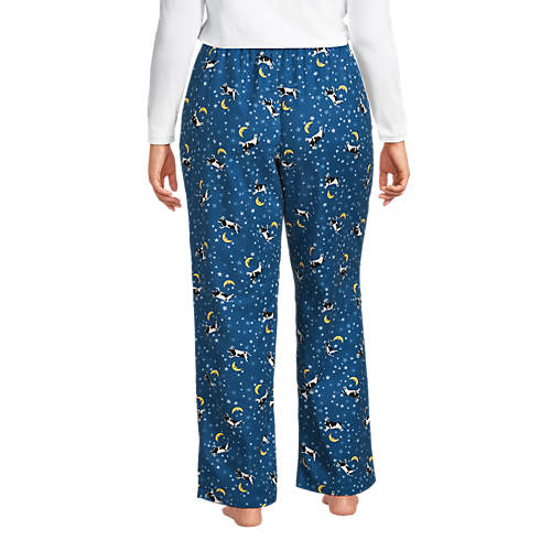 Women's Plus Size Print Flannel Pajama Pants - Secondary