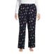 Women's Plus Size Print Flannel Pajama Pants, Front