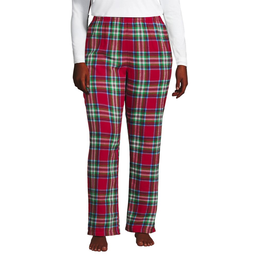 売れ筋商品|||ランズエンド カットソー トップス レディース Plus Size Pajama Set Knit Long Sleeve T-Shirt and Flannel Pants Rich burgundy holiday hounds GUEST_74f1d5a2-c137-4369-8e20-