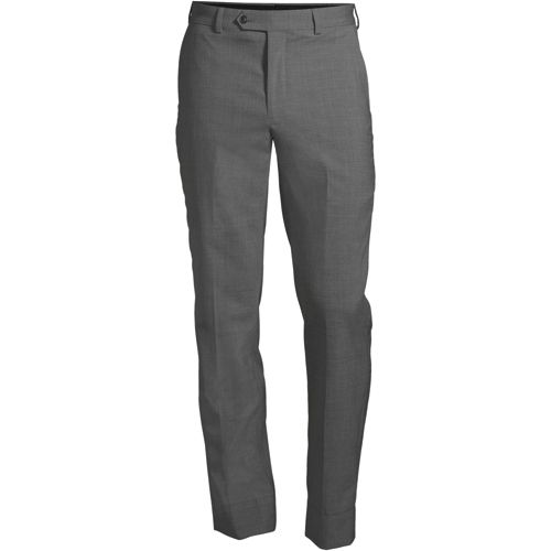 Men's Washable Wool Tailored Plain Front Trousers