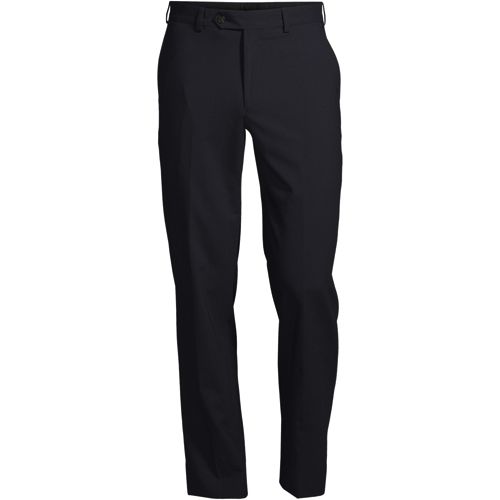 Men's Washable Wool Tailored Plain Front Trousers