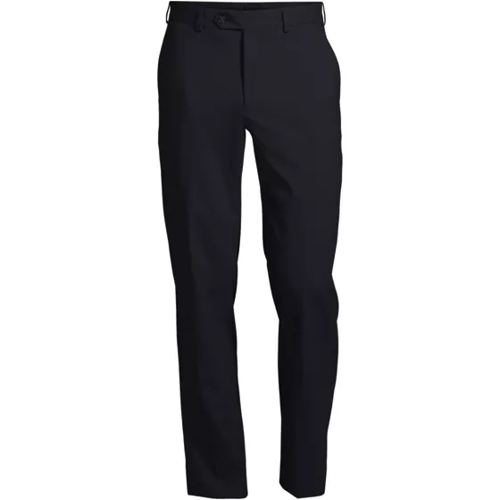 Men Tall Washable Wool Tailored Plain Front Trousers - primary