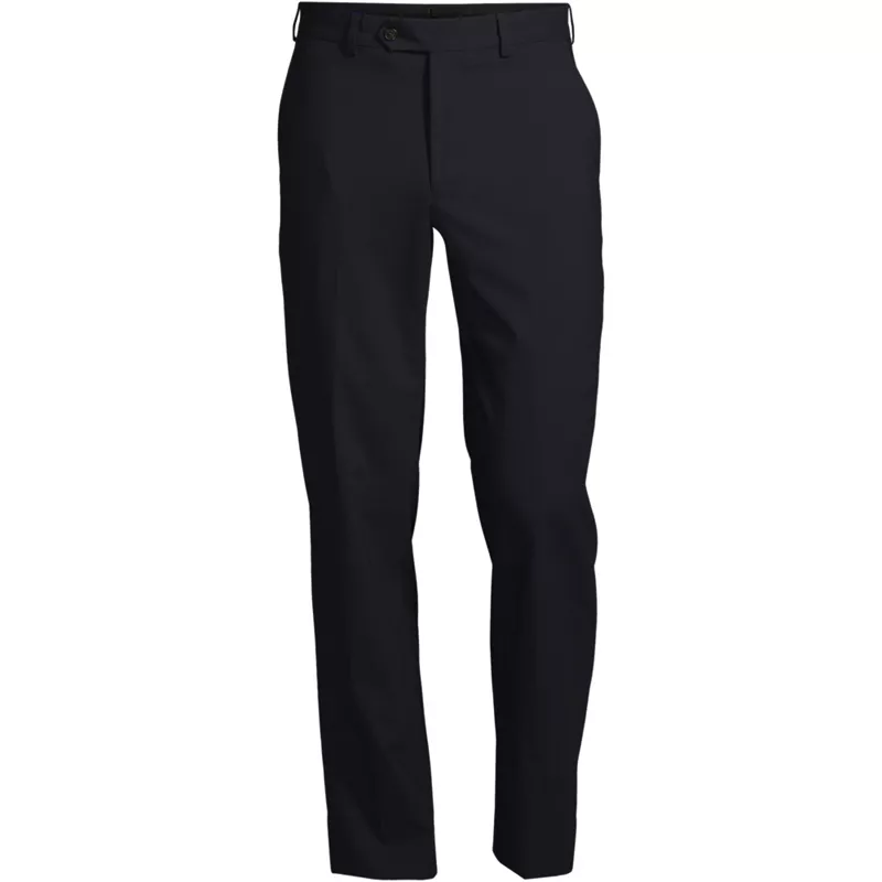 Men Tall Washable Wool Tailored Plain Front Trousers, Front