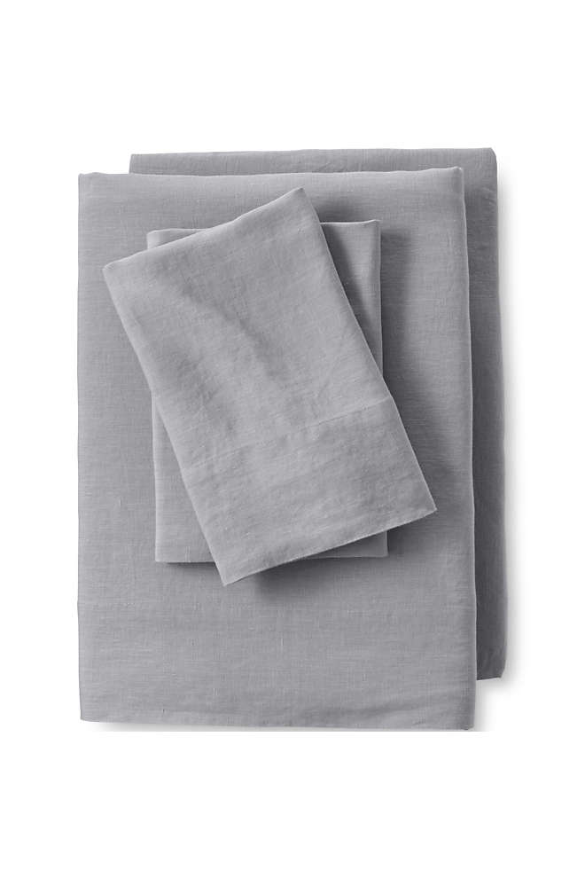 Garment Washed Belgian Flax Linen Breathable Bed Sheet Set, alternative image