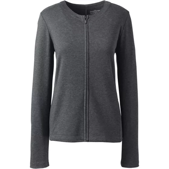 School Uniform Women's Cotton Polyester Zip Crew Cardigan - primary