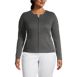 School Uniform Women's Plus Size Cotton Polyester Zip Crew Cardigan, Front