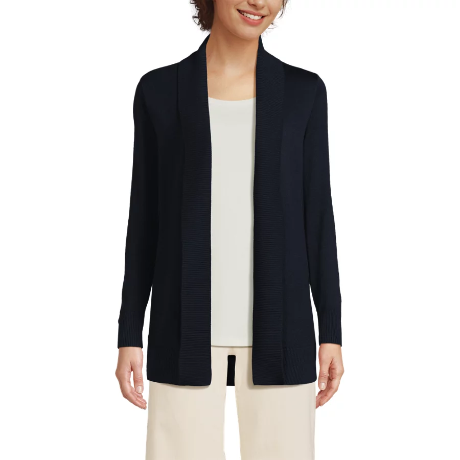 School Uniform Women's Cotton Modal Shawl Collar Cardigan Sweater view 4