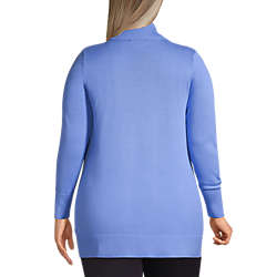 Women's Plus Size Cotton Modal Shawl Collar Cardigan Sweater, Back