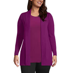 Women's Plus Size Cotton Modal Shawl Collar Cardigan Sweater, Front