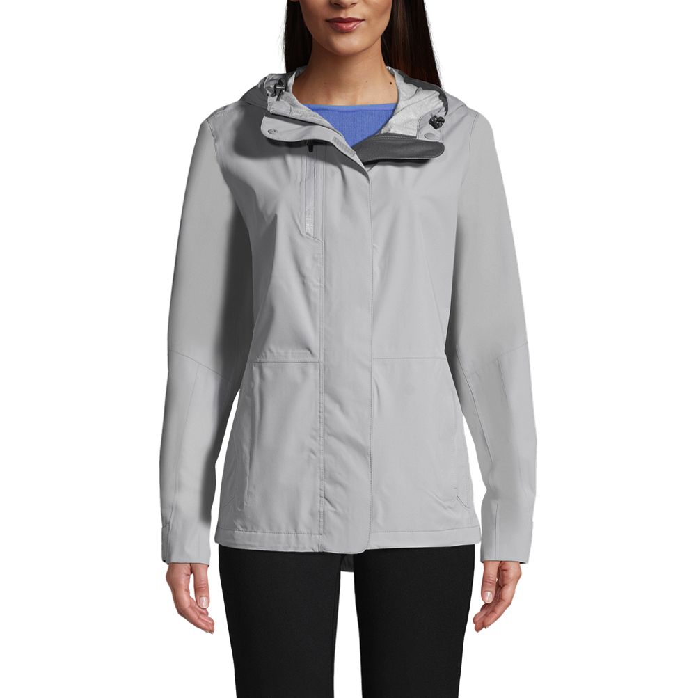 Lands end rain jacket sale with hood