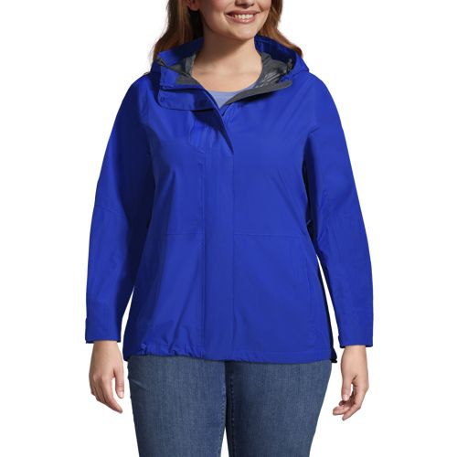 Women S Plus Size Waterproof Rain Jacket Lands End