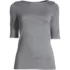 Women Cotton Modal Button Shoulder Boatneck Sweater, Front