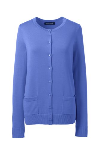 Women's Cotton Modal Crew Cardigan from Lands' End