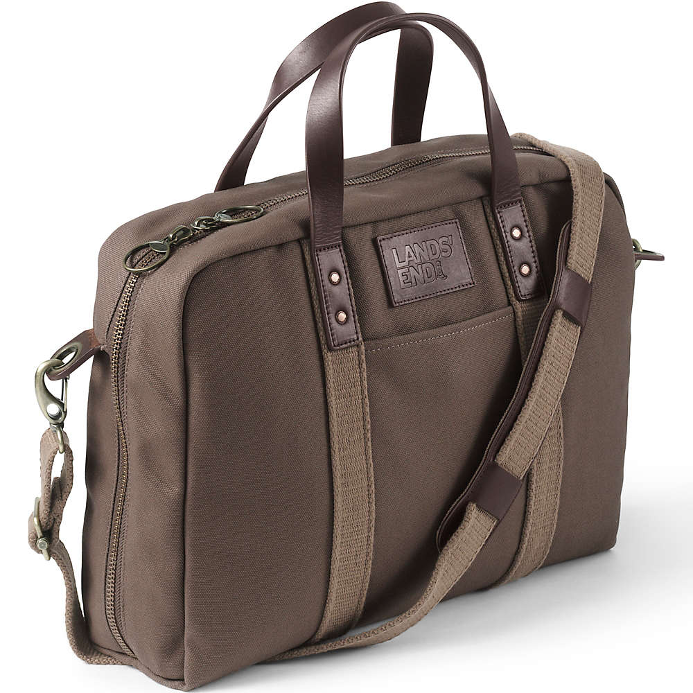 Waxed Canvas Laptop Briefcase, Front