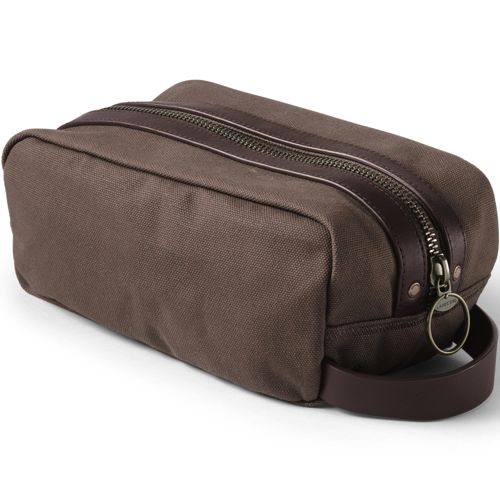 Portland Leather Drip Drop Canvas Dopp Kit, Grey / Large