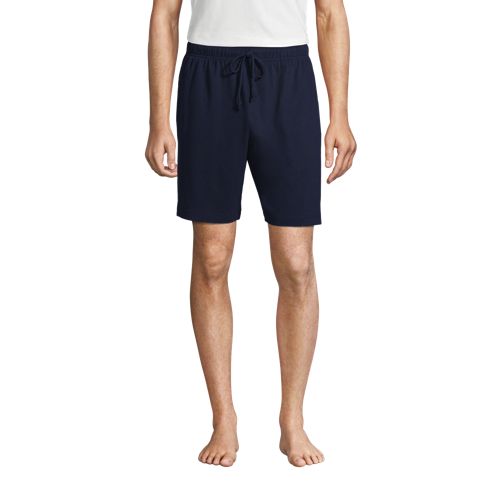 mens cotton knit sleep shorts