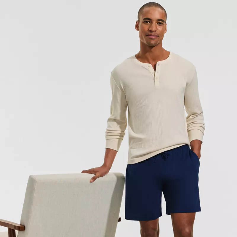 Men's Knit Jersey Pajama Shorts, alternative image