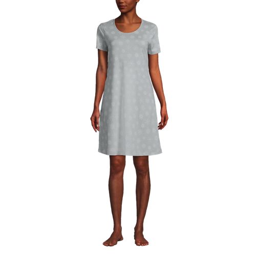Knielanges Supima Kurzarm-Nachthemd für Damen