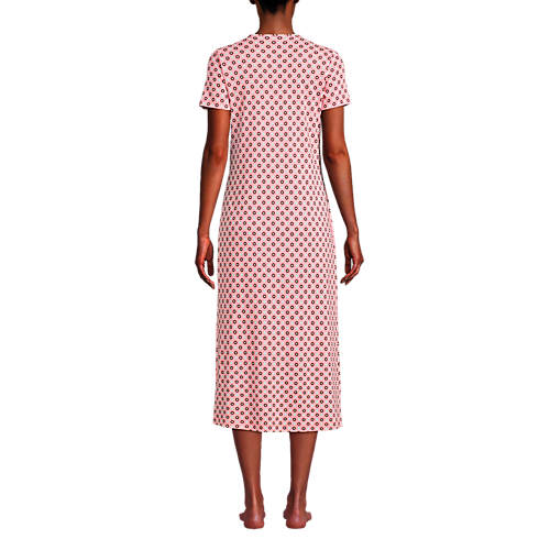 Women's Supima Cotton Short Sleeve Midcalf Nightgown Dress - Secondary