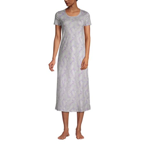 Wadenlanges Supima Kurzarm-Nachthemd für Damen