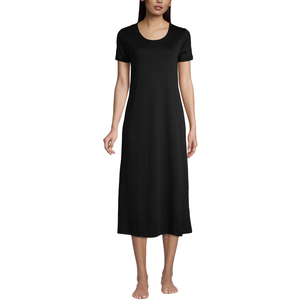 Women's Supima Cotton Nightgown, V-Neck Three-Quarter-Sleeve