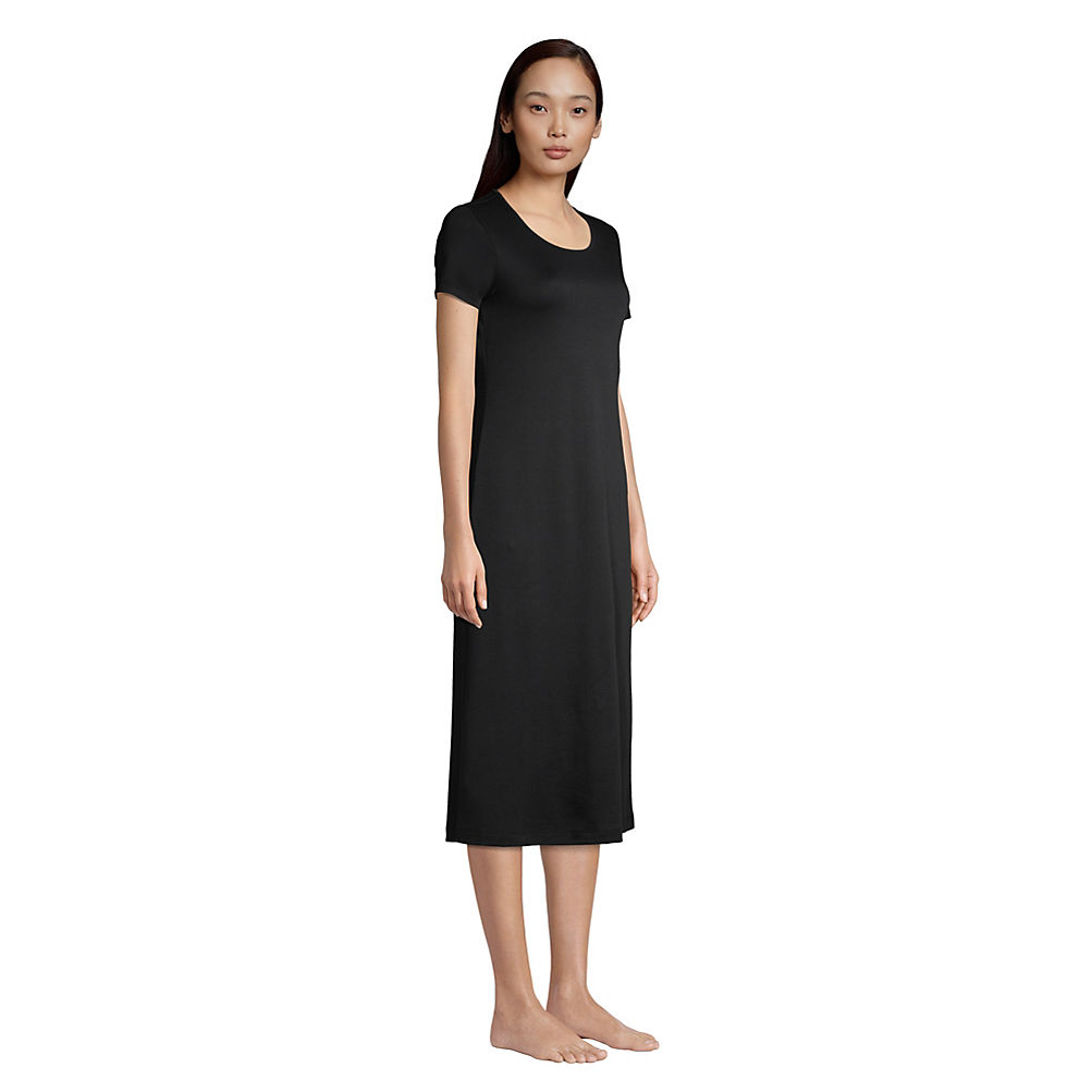 Women's Supima Cotton Nightgown, V-Neck Three-Quarter-Sleeve at