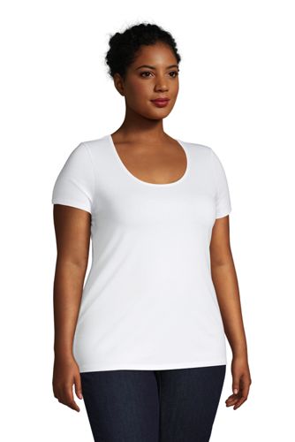 plus size white short sleeve shirt