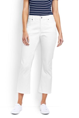 white denim cropped jeans