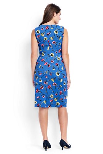 Geblumtes Ponte Etuikleid Ohne Armel Fur Damen Lands End