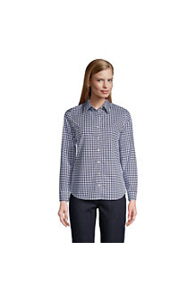 Women's Long Sleeve Classic Fit Print Non-iron Supima Shirt 