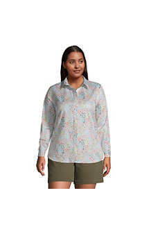 Women's Long Sleeve Classic Fit Print Non-iron Supima Shirt 