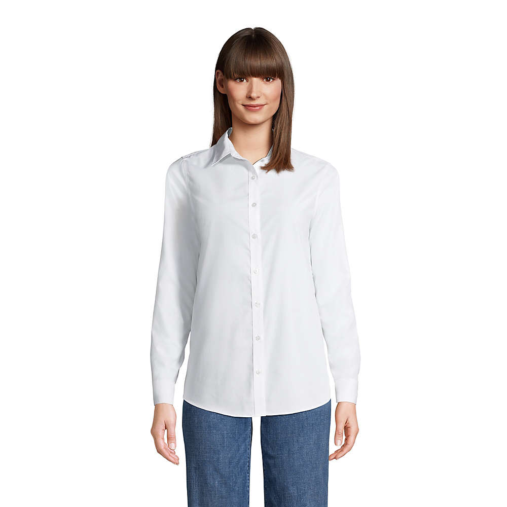 Women's No Iron Supima Cotton Long Sleeve Shirt, Front
