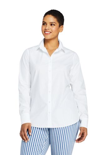 plus size white cotton shirt