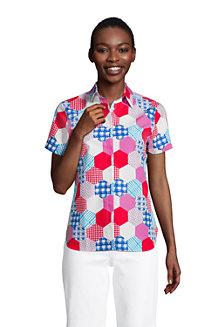 Women's Print Supima Non-iron Short Sleeve Shirt 
