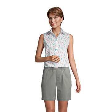 Ärmellose Supima Bügelfrei-Bluse mit Muster für Damen image number 3