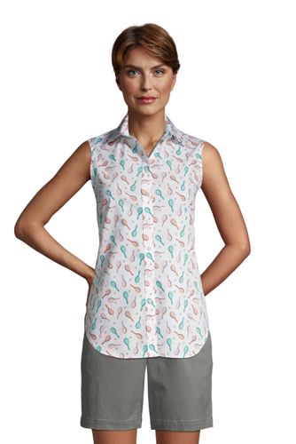 Women's No Iron Supima Cotton Sleeveless Shirt