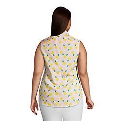 Women's Plus Size No Iron Supima Cotton Sleeveless Shirt, Back