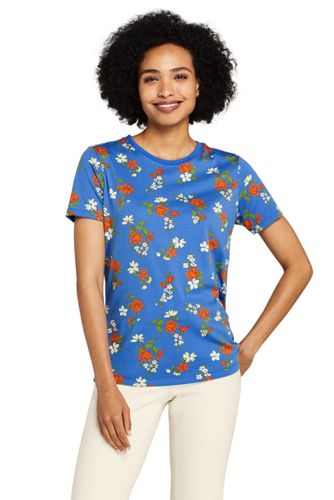Women S Supima Short Sleeve Crew Neck T Shirt Lands End